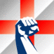 Drapeau anglais et poing lev�