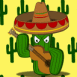 Cactus jouant de la guitare
