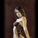 Fille en combinaison cuir