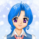 Fille aux cheveux bleus