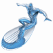 Surfeur d'argent sur sa planche