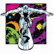 Surfeur d'argent, d�cor psych�d�lique