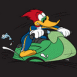 Woody Woodpecker sur scooter des mers