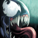 Venom tirant la langue de profil