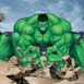 Hulk fracasse le sol avec ses bras