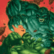 Hulk combat un monstre vert 