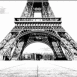 Renaissance-Tour Eiffel en noir et blanc