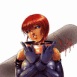 Fille en costume violet