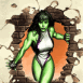 Miss Hulk d�fon�ant un mur