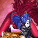 Mystique brandissant un pistolet
