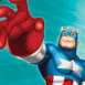 Captain America tendant le bras