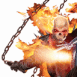 Ghost Rider � moto dans les flammes