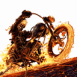 Ghost Rider et sa moto enflamm�e