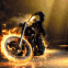 Ghost Rider sur sa moto enflamm�e
