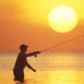 P�cheur au coucher du soleil