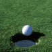 Balle de golf presque rentr�e