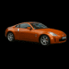 Nissan 350Z orange sur fond noir