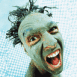 Visage d'homme peinturelur� de vert