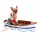 Chiot Yorkshire avec une bou�e sur une barque