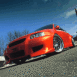 Peugeot 206 rouge en contre-plong�e