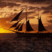 Navire � contre-jour