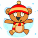 Nounours avec un bonnet et une �charpe