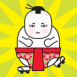 Sumo en tenue rouge
