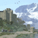 Ch�teau fort devant la montagne