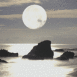 Lune au dessus de la mer