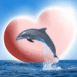Dauphin devant un gros coeur