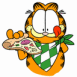 Garfield mange une pizza