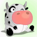 Vache assise sur son derri�re