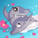 Dauphins nageant amoureusement