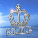 Couronne "Pimp" sur fond bleu marin 