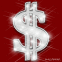 Dollar bling sur fond rouge