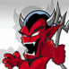 Diablotin ricanant un trident � la main