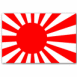 Drapeau japonais soleil rouge sur fond blanc