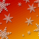 Flocons de neige sur fond orange
