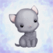 Petit chat gris et sage