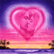 Baiser dans un coeur au-dessus de l'oc�an