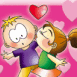 Fille embrassant un gar�on 