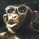 Chimpanz� � lunettes