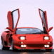 Lamborghini Diablo, vue de face portes papillons ouvertes