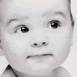 Portrait de b�b� en noir et blanc