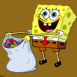 Bob l'Eponge offrant des sucreries